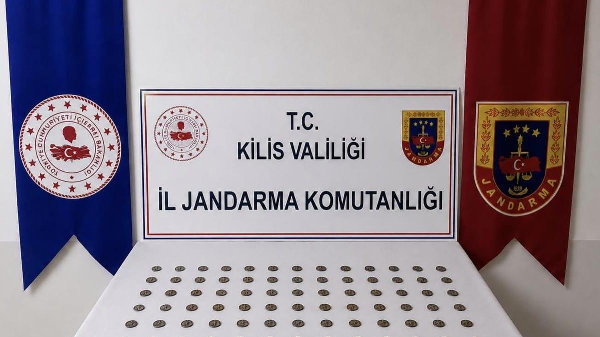 Kilis'te 107 tarihi sikke ele geçirildi; 1 gözaltı