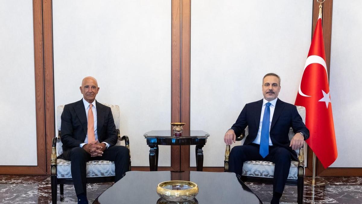 Dışişleri Bakanı Hakan Fidan, ABD Temsilcisi Tom Barrack'ı kabul ederken