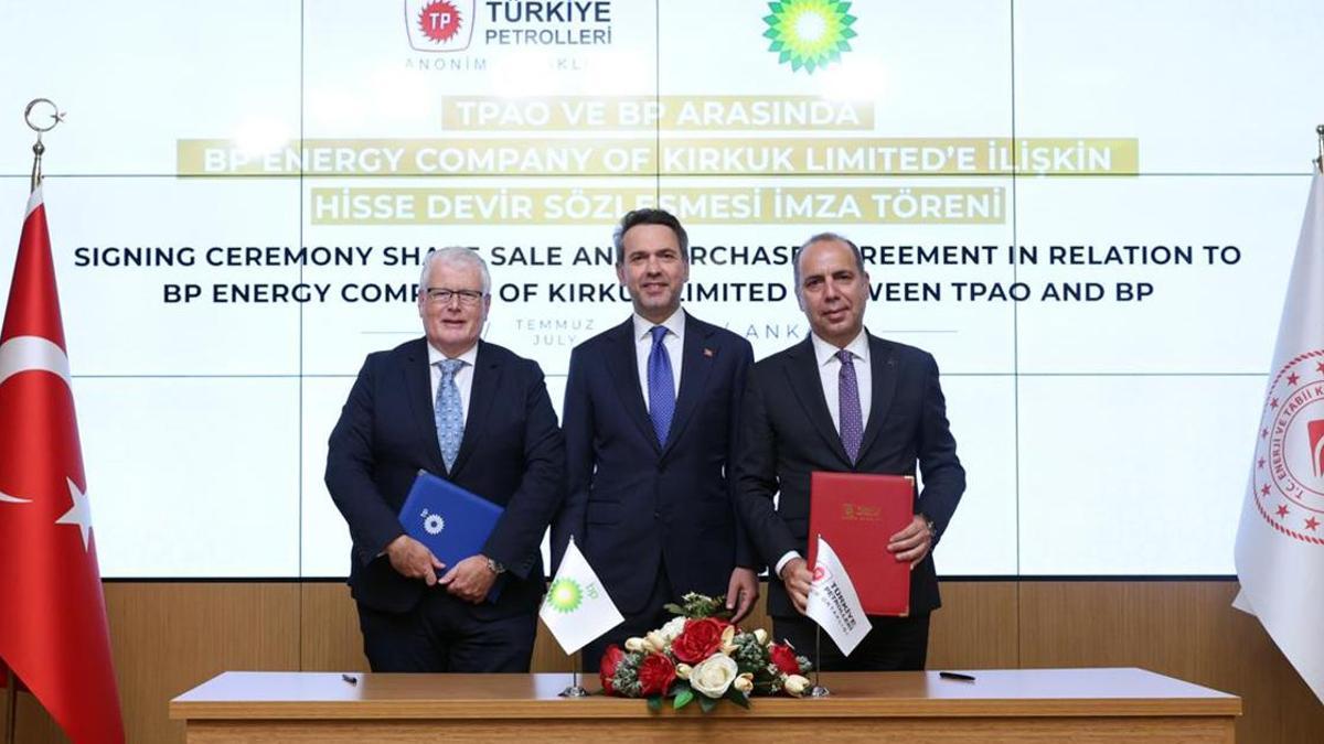 Türkiye Petrolleri, BP Energy Company of Kirkuk Limited'in Irak'taki hisselerini devraldı.