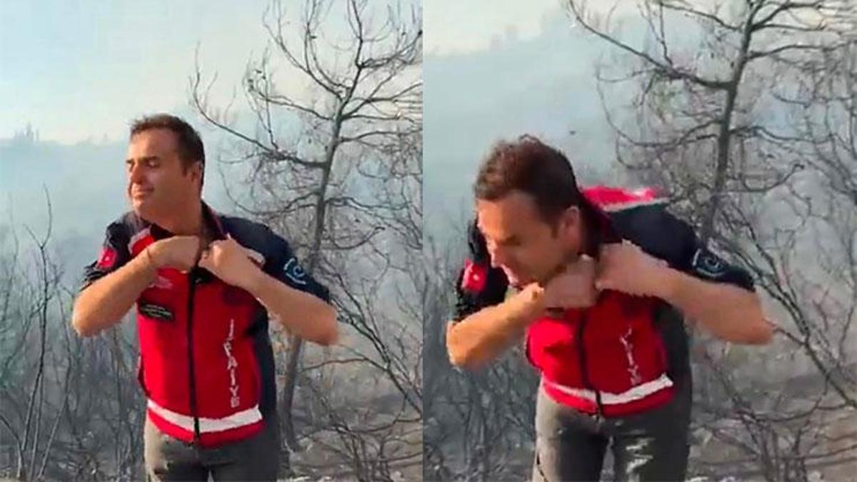 Belediye başkanı yangını anlatırken yaralandı: Boğazına isabet etti