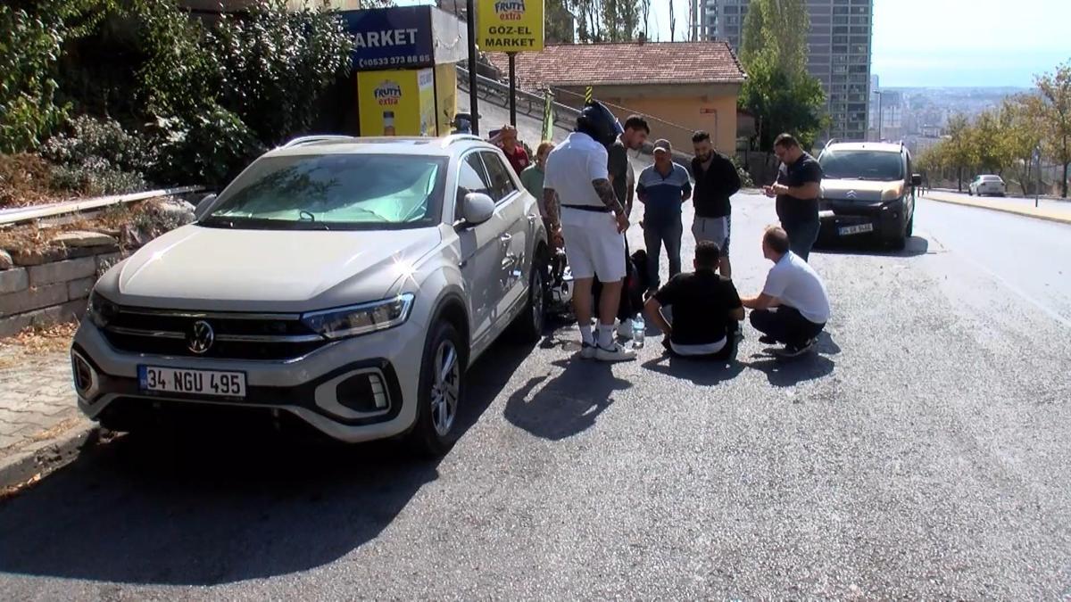 Maltepe'de hafif ticari araçla motosiklet çarpıştı…