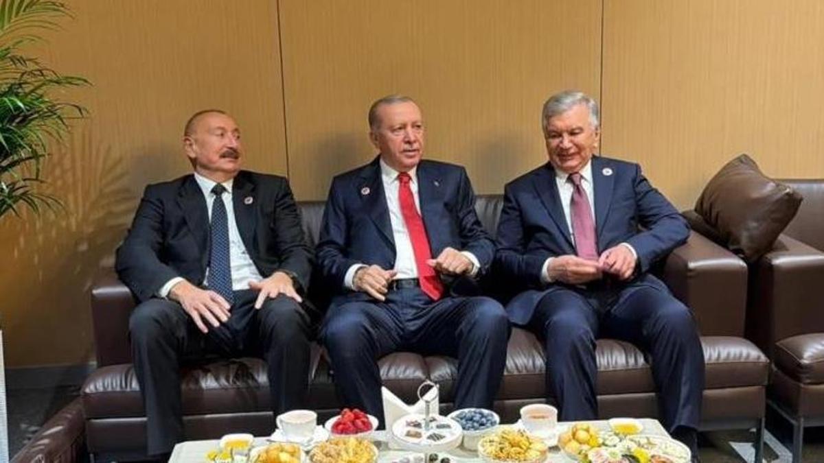 Cumhurbaşkanı Erdoğan, Aliyev ve Mirziyoyev ile bir araya geldi