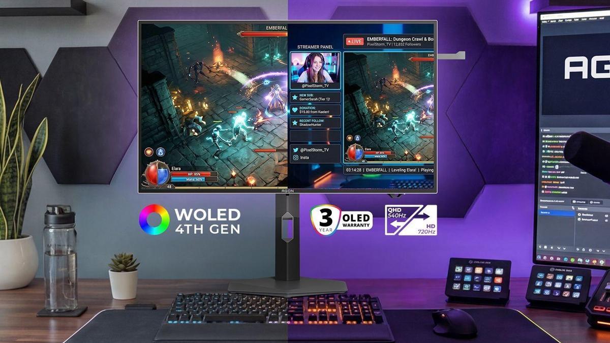 Tek monitörde 540 Hz ve 720 Hz