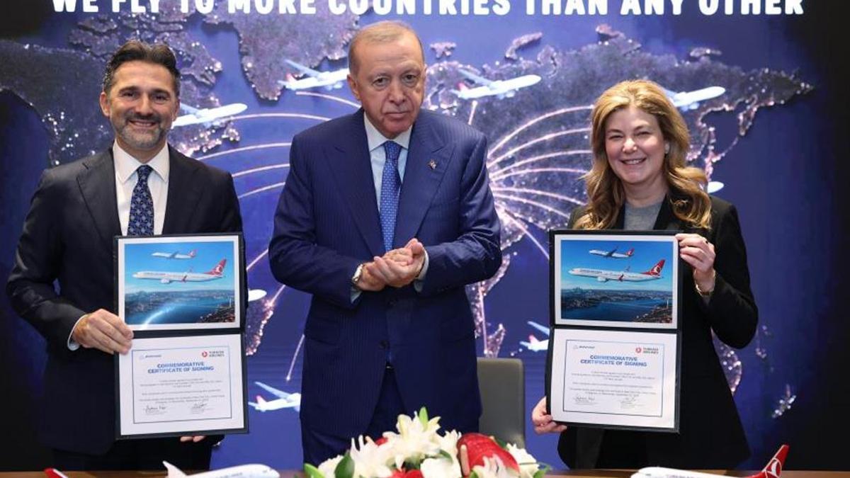 Cumhurbaşkanı Erdoğan'ın huzurunda imzalandı: THY Boeing'den 150 adet uçak satın aldı