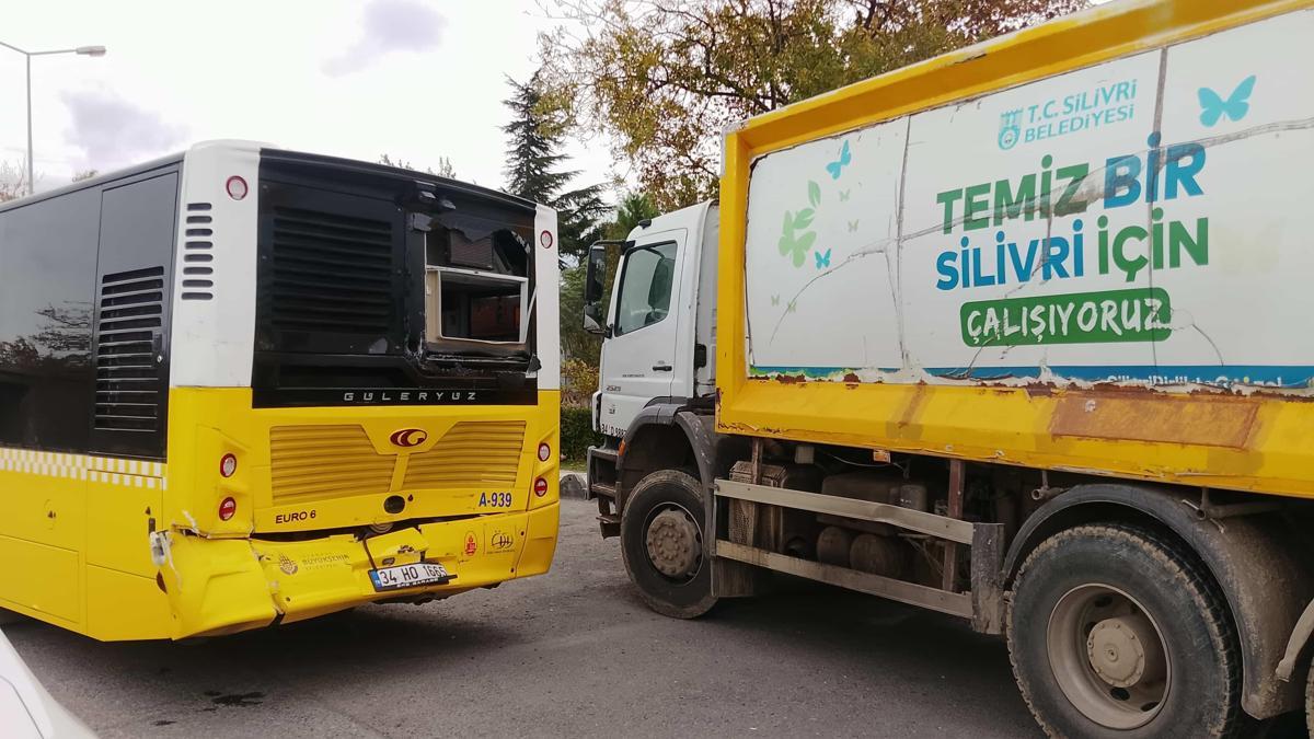 Silivri’de çöp kamyonu ile İETT otobüsü çarpıştı