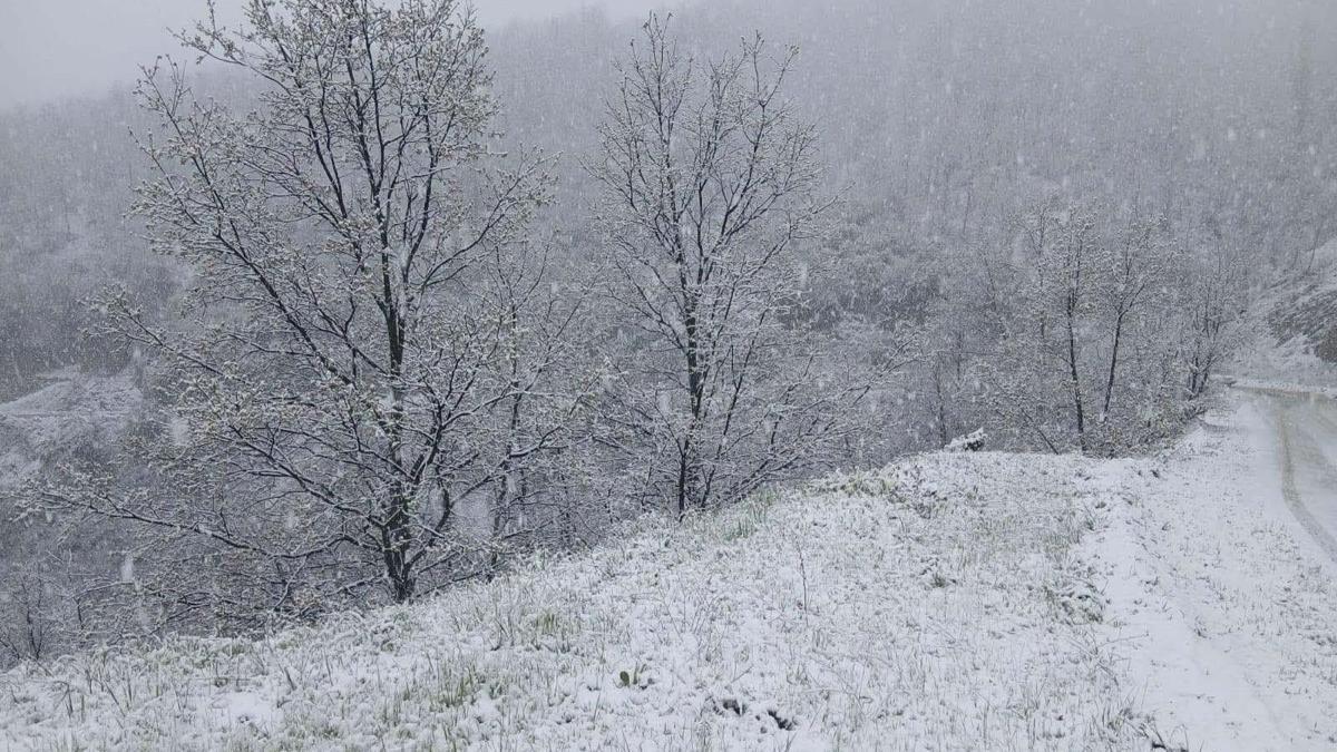 Manisa’nın yüksek kesimlerine kar yağdı