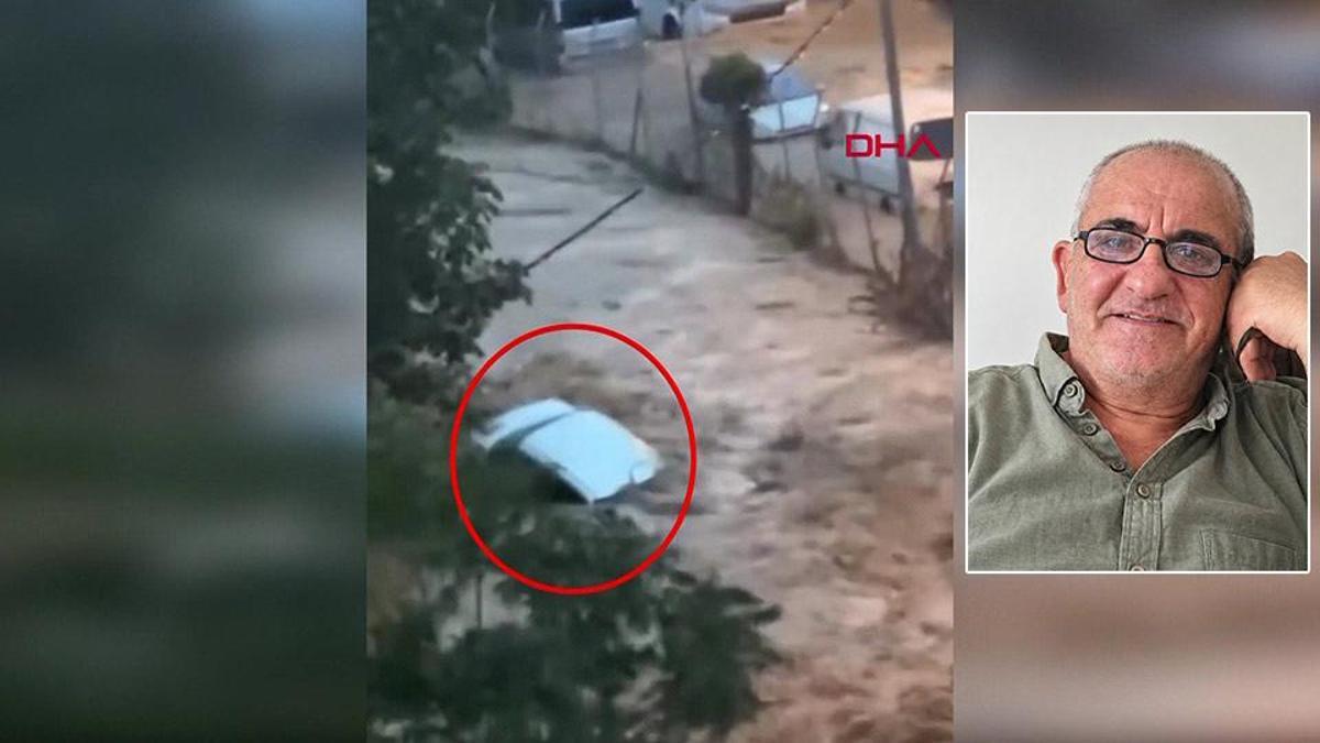 Sarıyer’de selde kaybolan Ahmet Derin’in aracının sürüklendiği anlar kamerada