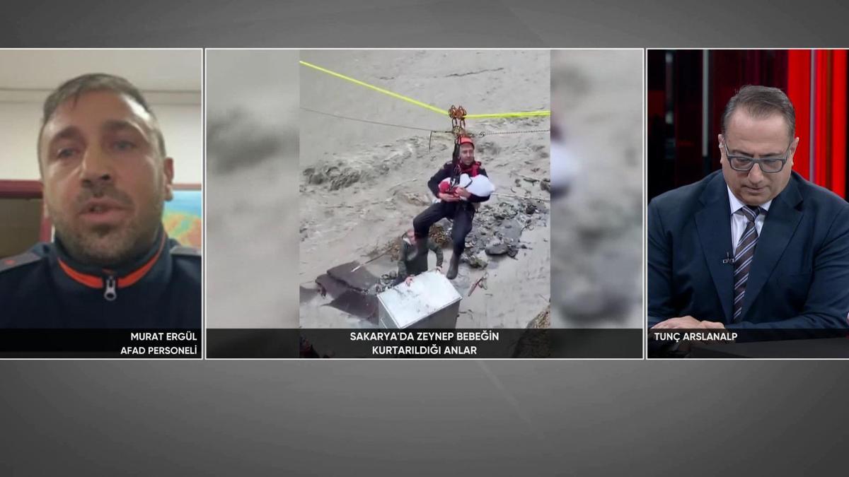 Selde mahsur kalan 8 aylık Zeynep bebek uyurken kurtarıldı! AFAD Personeli Ergül CNN TÜRK’te