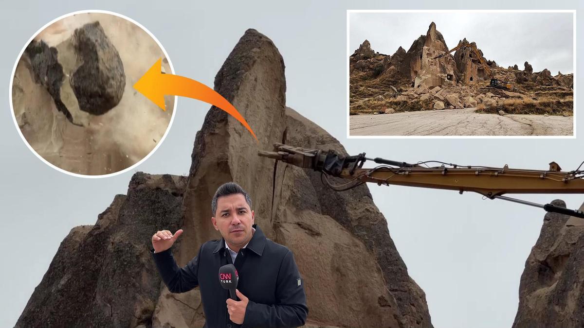 Çalışmalar sadece CNN TÜRK'te: 3 kişinin öldüğü peribacası tamamen yıkılıyor