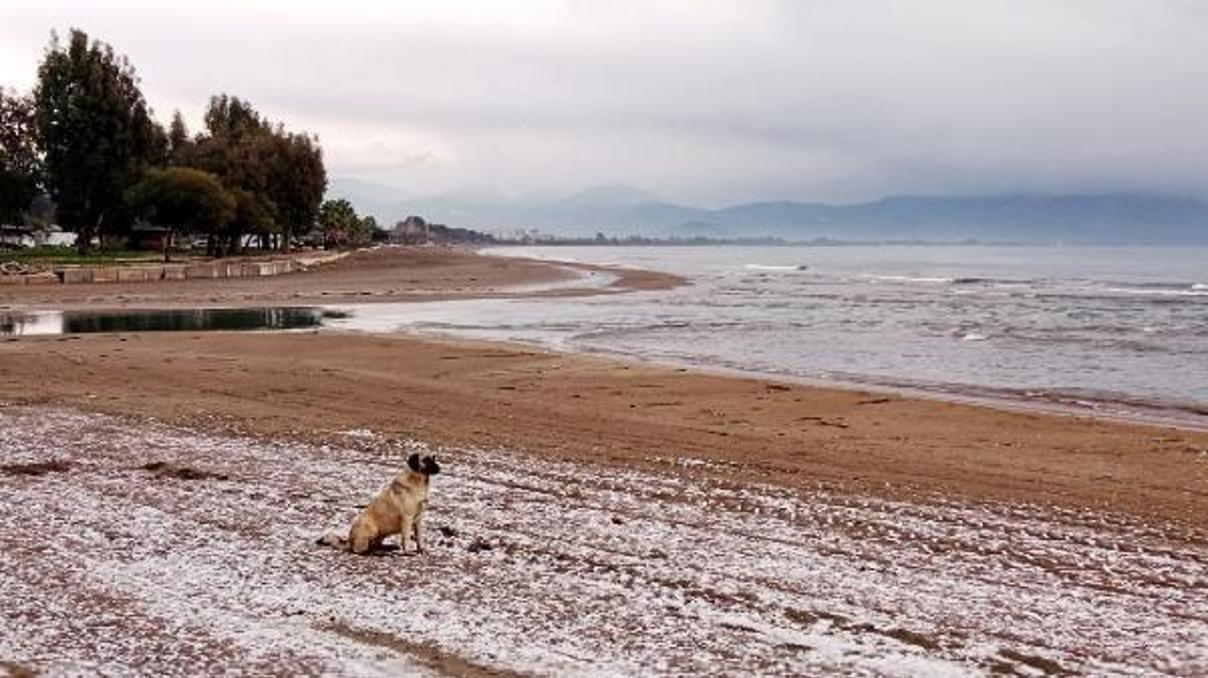 Antalya Finikeye sulu kar ve dolu yağdı