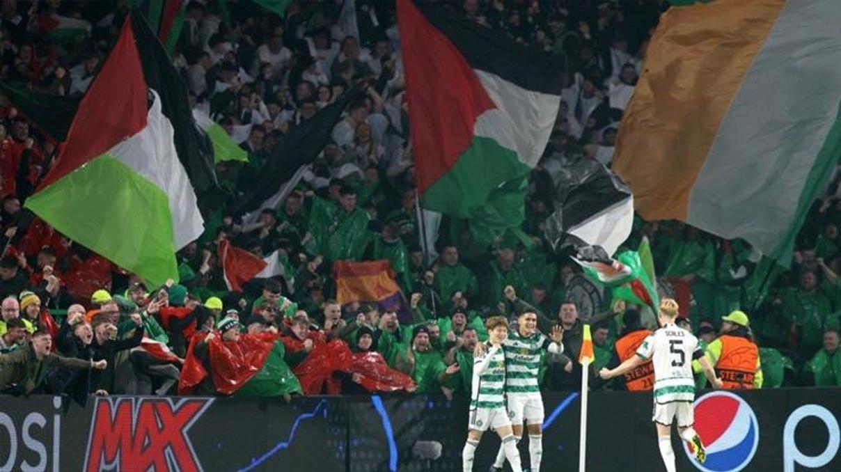 Celticten Filistin bayrağı açan taraftarlara yasak Celticten Filistin bayrağı açan taraftarlara yasak