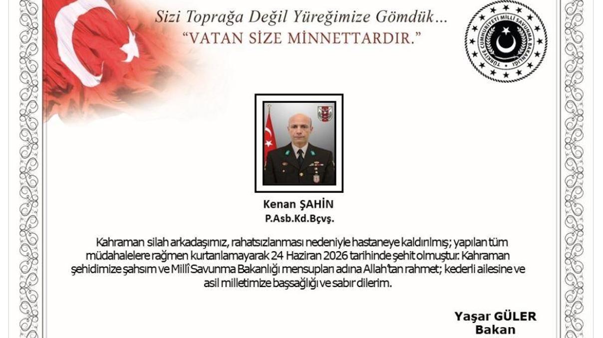 Fırat Kalkanı bölgesinden acı haber: 1 şehit