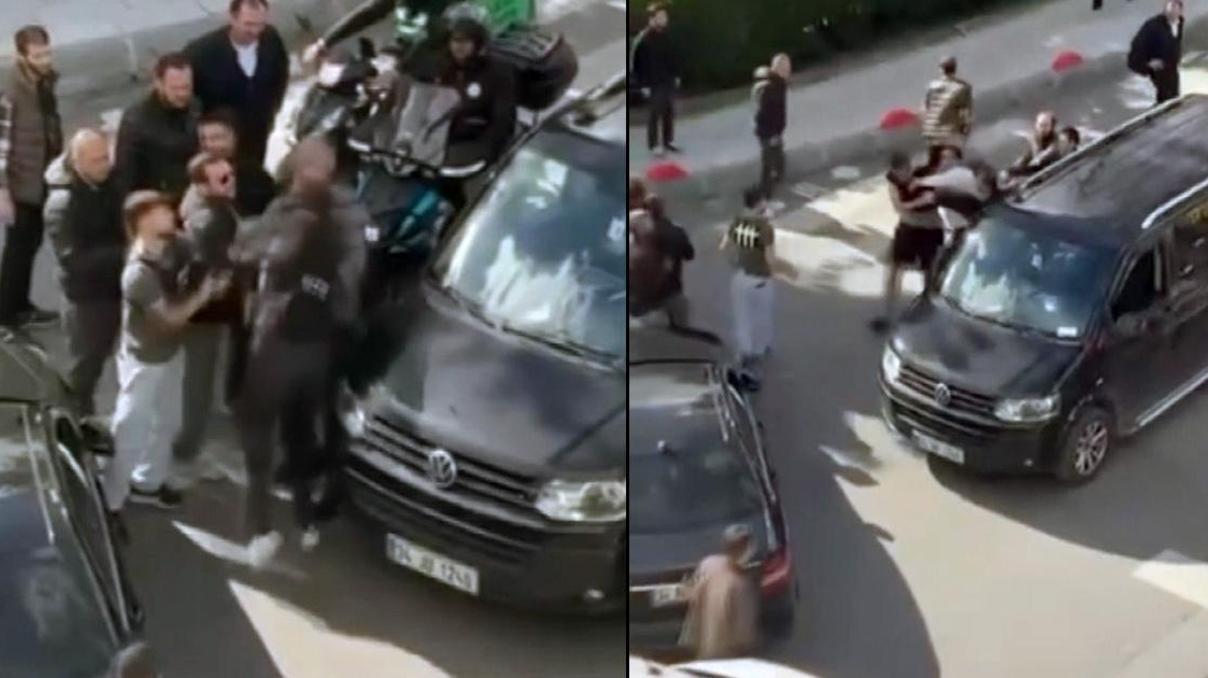 Bayrampaşa meydan muharebesi Yol verme tartışması kavga dönüştü: Tekmeler havada uçuştu Bayrampaşa meydan muharebesi Yol verme tartışması kavga dönüştü: Tekmeler havada uçuştu