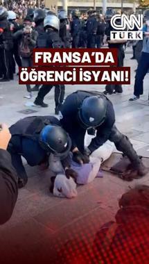 Fransa'da Polisten Liseli Göstericilere Çok Sert Müdahale! Fransa'da Polisten Liseli Göstericilere Çok Sert Müdahale!