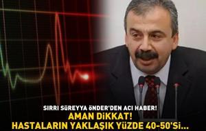 Sırrı Süreyya Önder 62 yaşında hayatını kaybetti! Aman dikkat! HASTALARIN YAKLAŞIK YÜZDE 40-50'Sİ...