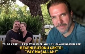 Yaprak Dökümü'nün Oğuz'u Tolga Karel ile eşi evliliklerinin 9. yıl dönümünü böyle kutladı! 'VAY MAŞALLAH!'