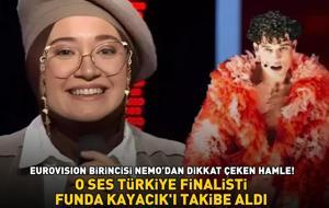Eurovision birincisi Nemo’dan dikkat çeken hamle! O SES TÜRKİYE FİNALİSTİ FUNDA KAYACIK'I TAKİBE ALDI