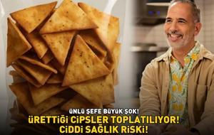 Ünlü şefe büyük şok! Ürettiği cipsler toplatılıyor! Sebebi belli oldu! Dil ve yüzde şişme, burun akıntısı, hapşırma...