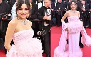 Cannes'da Hande Erçel rüzgarı! Kırmızı halıda basının ilgi odağı oldu