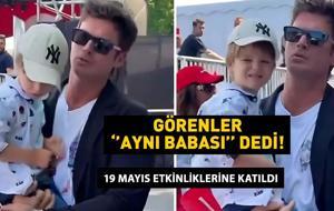 Görenler ''Aynı babası'' dedi! Yok böyle benzerlik! Kıvanç Tatlıtuğ'un oğlu Kurt Efe 19 Mayıs etkinliğine katıldı!