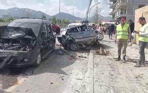 Erzurum'da freni boşalan beton mikseri onlarca aracı hurdaya çevirdi