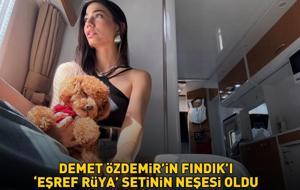 Demet Özdemir'in Fındık'ı 'Eşref Rüya' setinin neşesi oldu! GÖREN BİR DAHA BAKTI