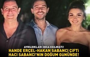 Ayrıldıkları iddia edilmişti! Hande Erçel, Hakan Sabancı'nın ağabeyi Hacı Sabancı'nın doğum günü partisinde böyle poz verdi