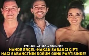 Ayrıldıkları iddia edilmişti! Hande Erçel, Hakan Sabancı'nın ağabeyi Hacı Sabancı'nın doğum günü partisinde böyle poz verdi