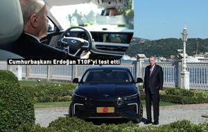 Cumhurbaşkanı Erdoğan, direksiyon başına geçti! Togg'un yeni modeli T10F'yi test etti