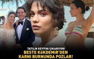 TATİLİN KEYFİNİ ÇIKARIYOR! Beste Kökdemir'den karnı burnunda pozlar!