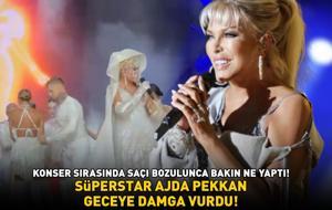 Süperstar Ajda Pekkan geceye damga vurdu! Konser sırasında saçı bozulunca bakın ne yaptı!