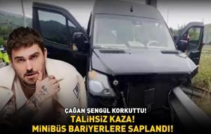 TALİHSİZ KAZA! Çağan Şengül korkuttu! Araç bariyerlere saplandı