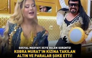 BÖYLESİ GÖRÜLMEDİ! Kobra Murat'ın kızına boyu kadar altın ve para takıldı! Sosyal medyayı ikiye bölen görüntü