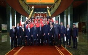 Cumhurbaşkanı Erdoğan, A Milli Basketbol Takımı'nı kabul etti