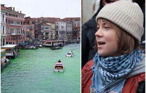 Venedik kapılarını Greta Thunberg’e kapattı! Büyük Kanal yeşile boyanınca, kente girişi yasaklandı...