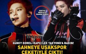SOSYAL MEDYAYA DAMGA VURDU! Güney Koreli rapçi Lee Taeyong'a bakın! Sahneye Uşakspor ceketiyle çıktı