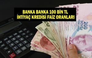 100 BİN TL İHTİYAÇ KREDİSİ ÖDEME PLANI: 100 bin TL'nin faiz oranı kaç? 100 bin TL ihtiyaç kredisinin geri ödemesi ne kadar? Halkbank, Yapı Kredi, TEB, Fibabanka, Vakıf Katılım, Akbank, İş Bankası...