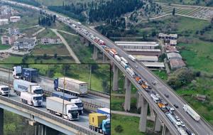 TEM'de zincirleme kaza! 2 TIR ve 2 otomobil çarpıştı! Uzun kuyruklar oluştu