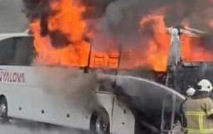 Yolcu otobüsü alev alev yandı: Yalova'da korku dolu anlar