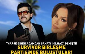 Popstar'da 'Hapse giren adamdan sanatçı olmaz' demişti! Survivor birleşme partisinde bir araya geldiler! Deniz Seki ve Bayhan buluştu