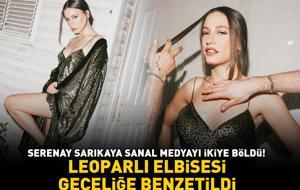 Serenay Sarıkaya'nın tarzı sanal medyayı 2'ye böldü! Leoparlı elbisesi geceliğe benzetildi