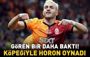 Gören bir daha baktı! Galatasaray'ın yıldızı Barış Alper Yılmaz’dan köpeği ile horon şov!