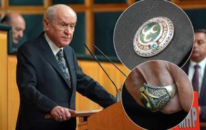 Bahçeli'nin taktığı yüzük ve rozet dikkat çekti: İşte anlamları...