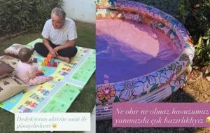 İrem Helvacıoğlu’ndan kızı Sora ile tatil paylaşımı! “Dede torun aktivite saati”
