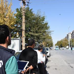 Kütahyada drone ile trafik denetimi