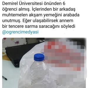 Araçta yemeğini unutan üniversiteliye bir tencere sarma sözü