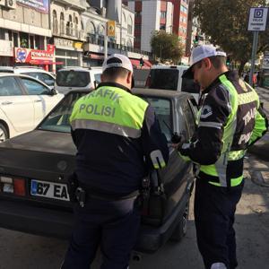 Zonguldakta polisten trafik denetimi