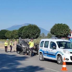 Amasya’da otomobil takla attı, sürücüsü yaralandı