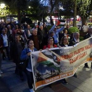 Trabzon’da Filistin’e destek yürüyüşü