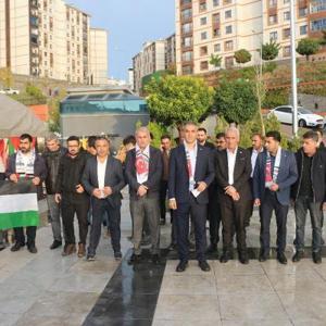 Sivil toplum kuruluşları Filistin için Şırnak-Filistin İnsanlık Nöbeti Çadırı kurdu